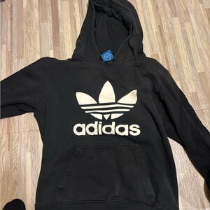 Adidas Black Hoodie with Blue Tag